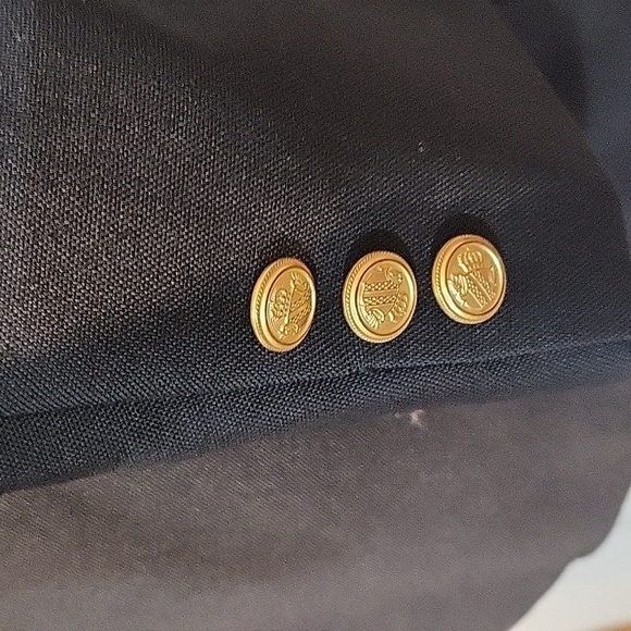 38S David Taylor Black Two Gold Buttons Blazer Mens - Picture 3 of 9